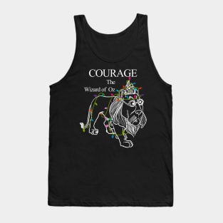 The Wizard of Oz Cowardly King Lion Courage Merry Christmas Tank Top